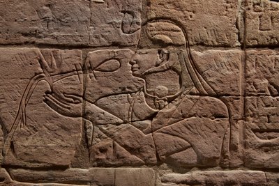 (detalle) de la pared de Aspelta, c.680 a.C. de Egyptian 25th Dynasty